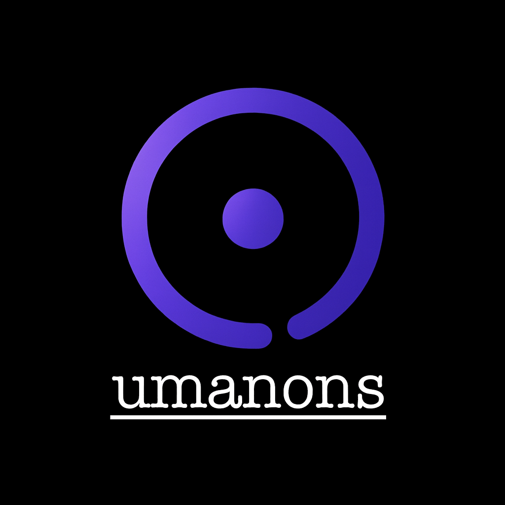 Logo de umanons sobre fondo negro